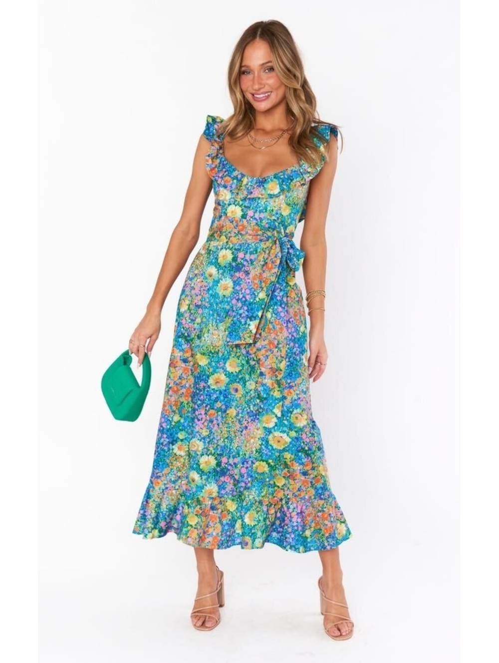 Show Me Your Mumu Midi Dress - Painterly Petals